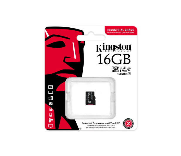 Kingston 16GB microSDHC Industrial Class 10 UHS-I/U3 A1 V30 - 1349722 - zdjęcie 2